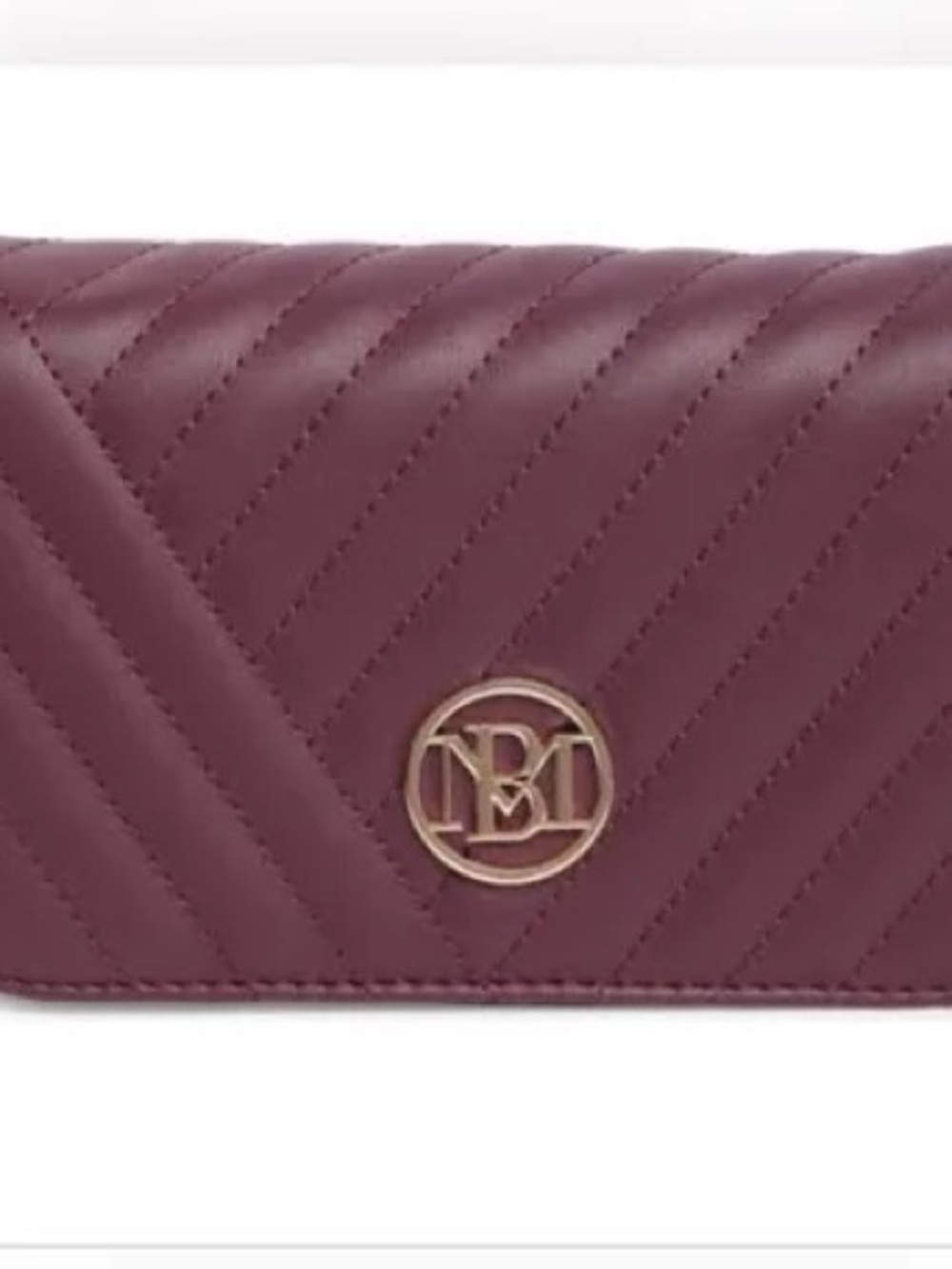 Badgley Mischka Plum Shoulder Bag/ Crossbody with Gold Logo